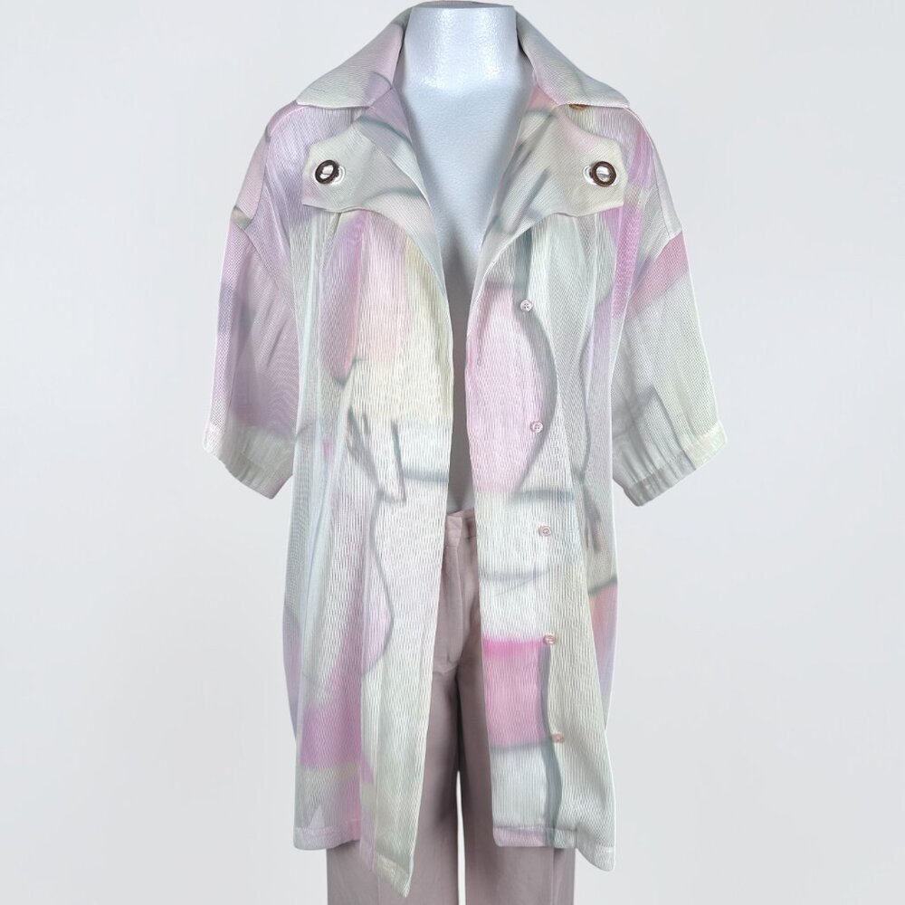 Kenzo Rubberized Mesh Airbrush Print Coat